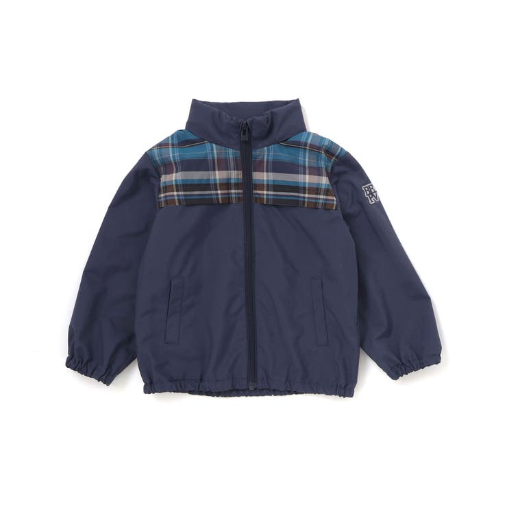 【お揃い】タフタ+チェック切り替えジップアップブルゾン(95~150cm) | BeBe Petits Pois Vert | 詳細画像9 