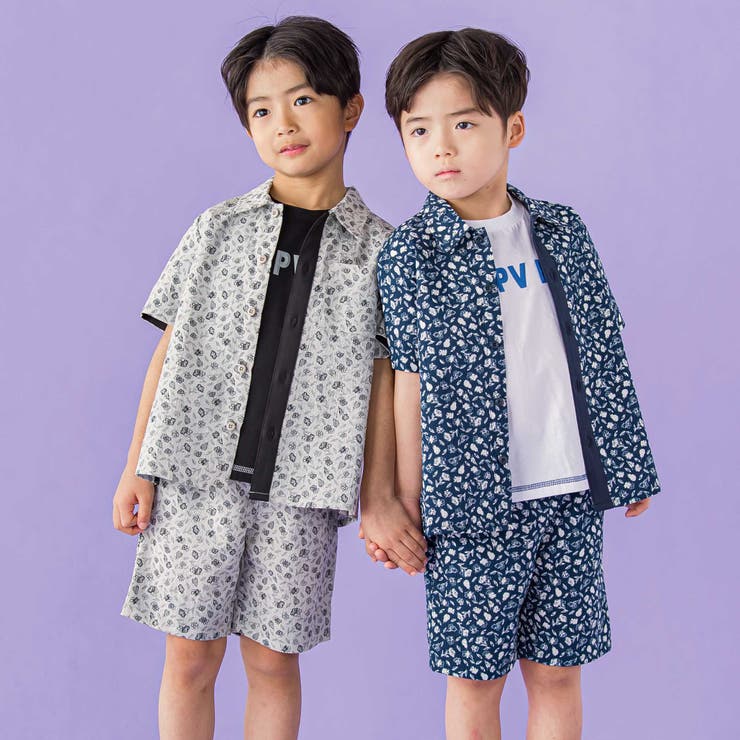 【お揃い】ボタニカル柄シャツ(95~150cm) | BeBe Petits Pois Vert | 詳細画像8 