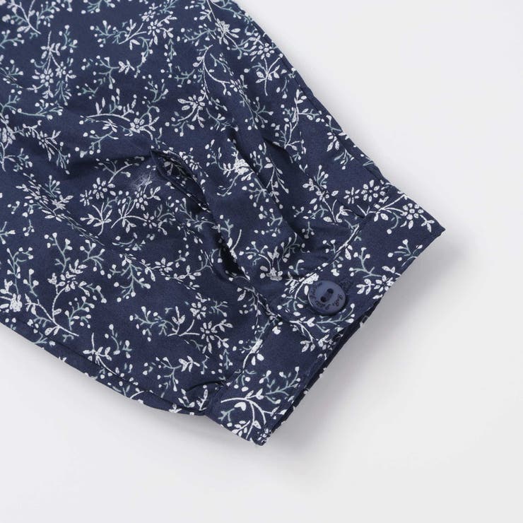 スカラップ襟ブロード花柄シャツ(110~150cm) | BeBe Petits Pois Vert | 詳細画像12 