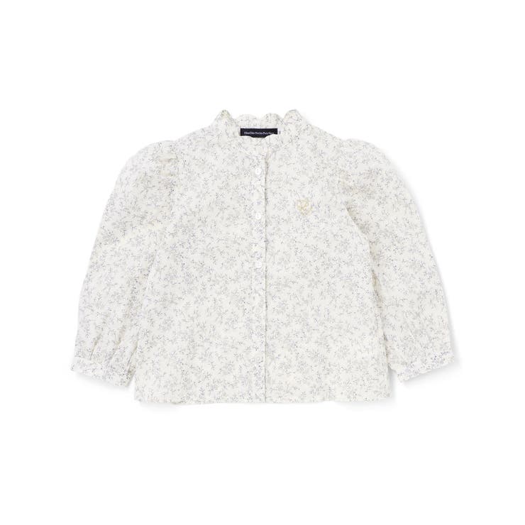 スカラップ襟ブロード花柄シャツ(110~150cm) | BeBe Petits Pois Vert | 詳細画像6 