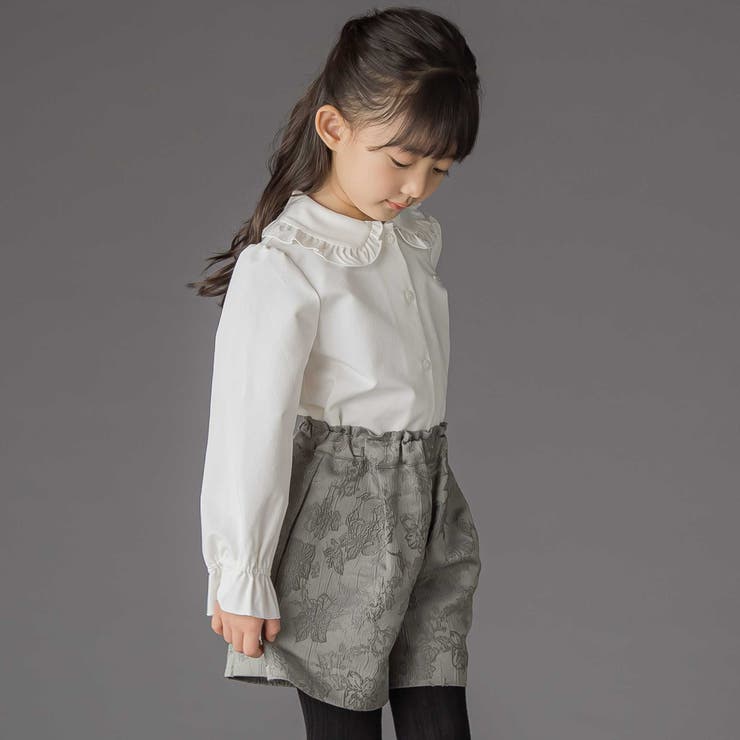 丸襟フリル長袖ブラウス(95~150cm) | BeBe Petits Pois Vert | 詳細画像5 