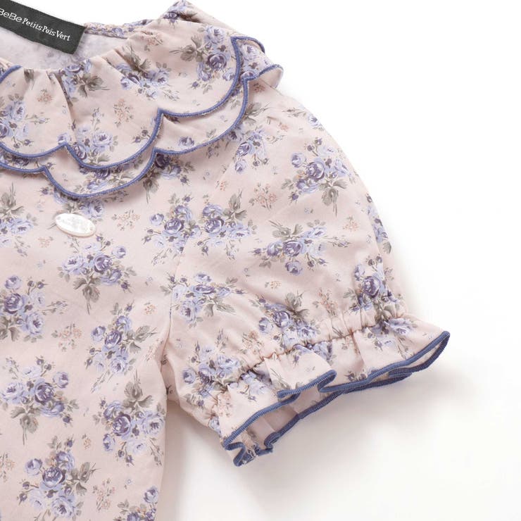 バラ柄スカラップ襟半袖ブラウス(95~150cm) | BeBe Petits Pois Vert | 詳細画像11 