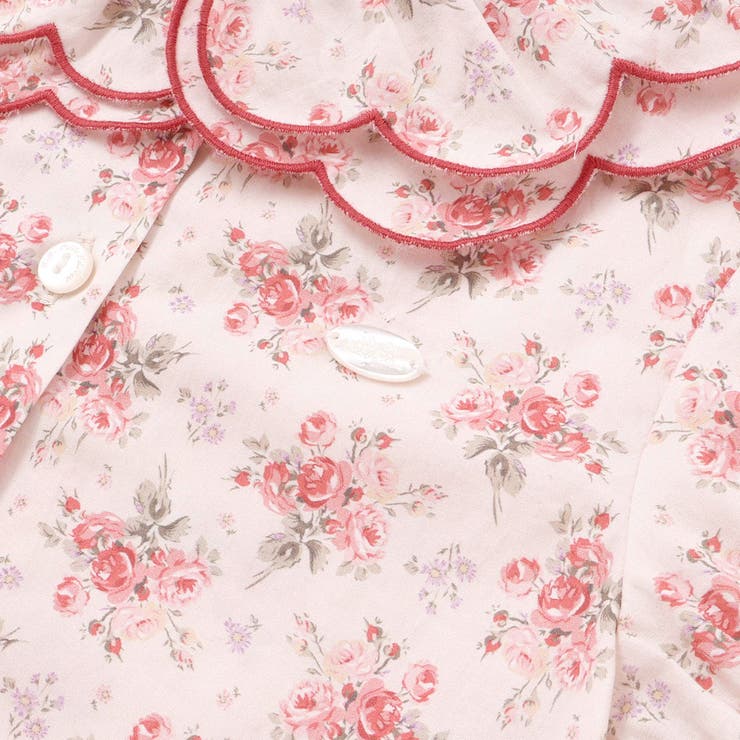 バラ柄スカラップ襟半袖ブラウス(95~150cm) | BeBe Petits Pois Vert | 詳細画像6 