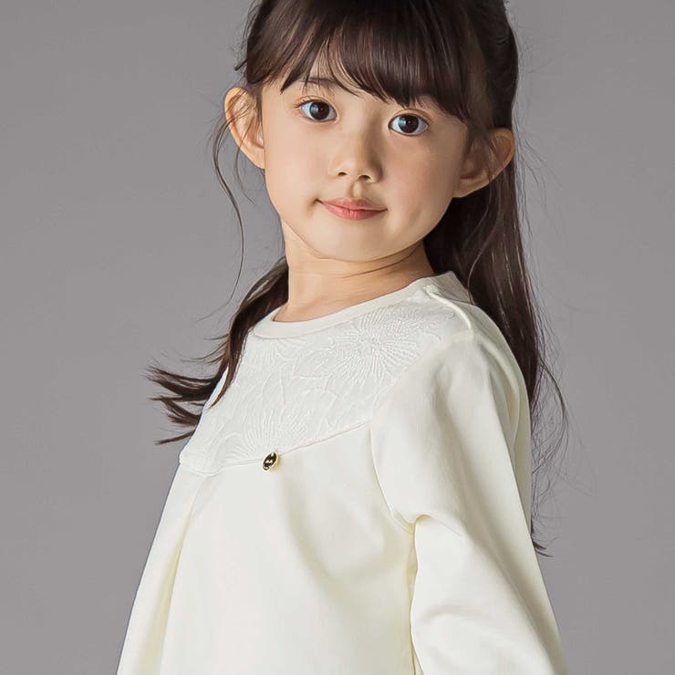 花ストレッチフロントプリーツAライントレーナー(95~160cm) | BeBe Petits Pois Vert | 詳細画像4 