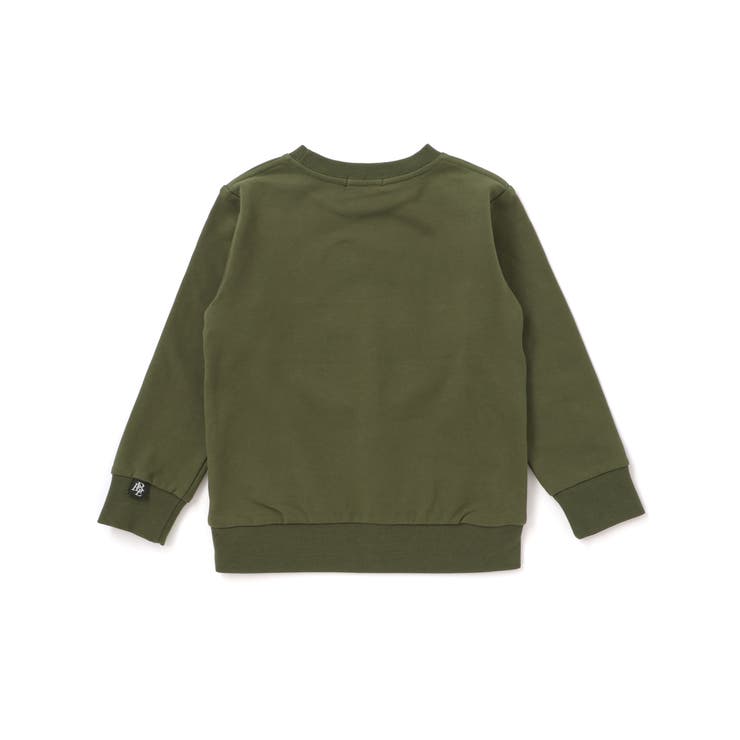 配色斜め切り替えエンボス加工トレーナー(95~150cm) | BeBe Petits Pois Vert | 詳細画像2 