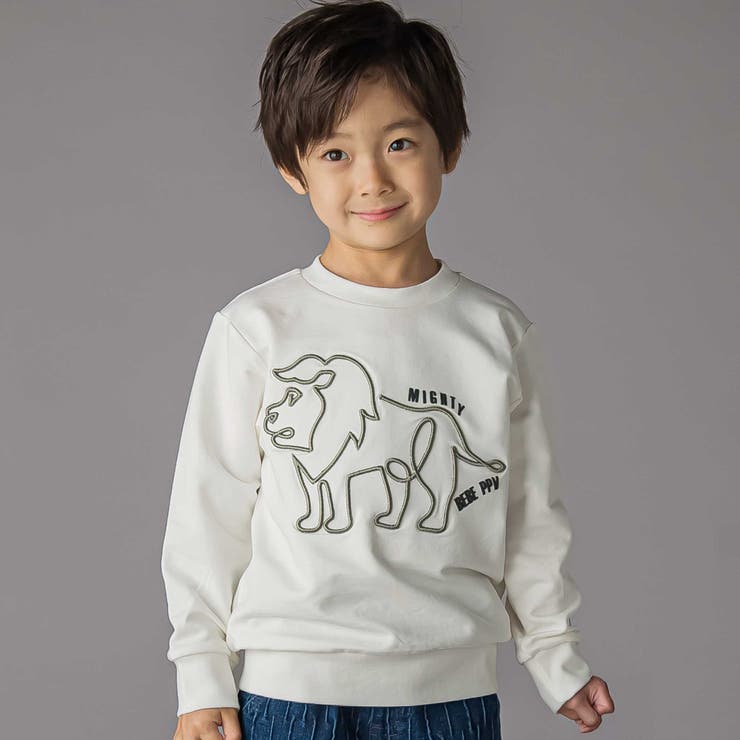 コード刺しゅうライオントレーナー(95~150cm) | BeBe Petits Pois Vert | 詳細画像1 