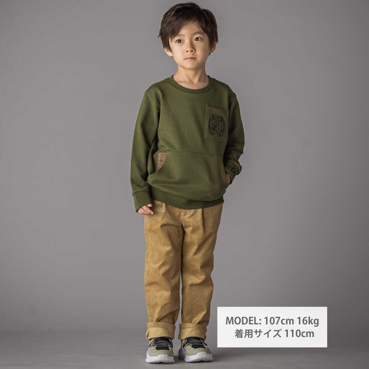 エンブレム刺しゅう裏毛トレーナー(95~150cm) | BeBe Petits Pois Vert | 詳細画像3 