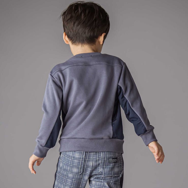 裏毛×タフタ切り替えトレーナー(95~160cm) | BeBe Petits Pois Vert | 詳細画像6 