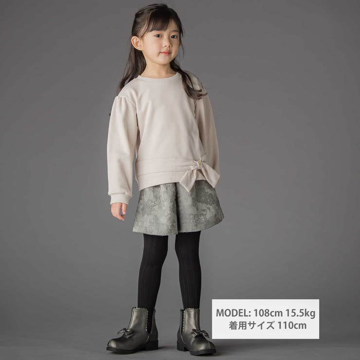 裏毛リボンポイントトレーナー(95~150cm) | BeBe Petits Pois Vert | 詳細画像2 