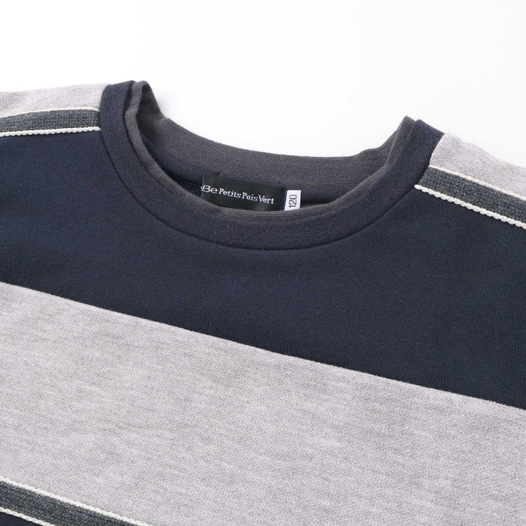 裏毛×鹿の子切り替えトレーナー(95~160cm) | BeBe Petits Pois Vert | 詳細画像12 