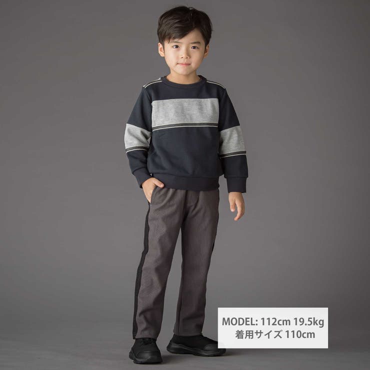 裏毛×鹿の子切り替えトレーナー(95~160cm) | BeBe Petits Pois Vert | 詳細画像2 