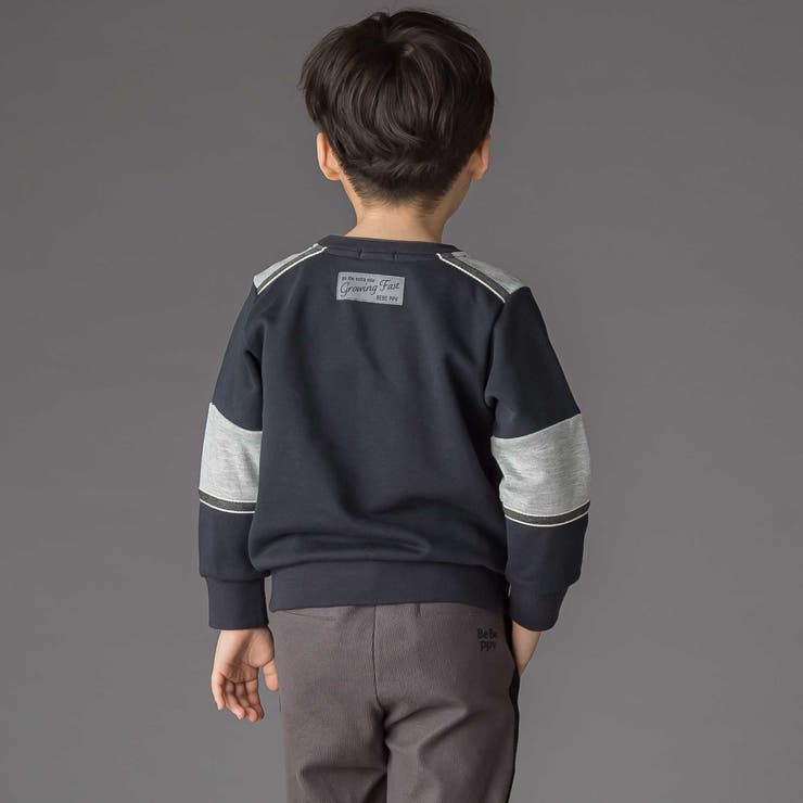 裏毛×鹿の子切り替えトレーナー(95~160cm) | BeBe Petits Pois Vert | 詳細画像4 