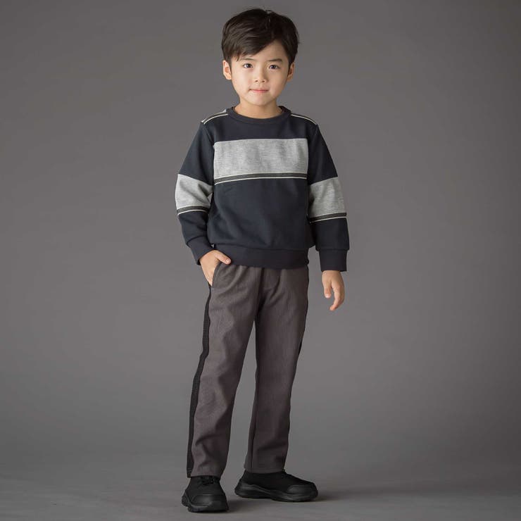 裏毛×鹿の子切り替えトレーナー(95~160cm) | BeBe Petits Pois Vert | 詳細画像5 