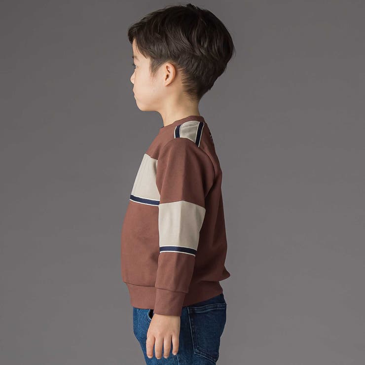 裏毛×鹿の子切り替えトレーナー(95~160cm) | BeBe Petits Pois Vert | 詳細画像8 