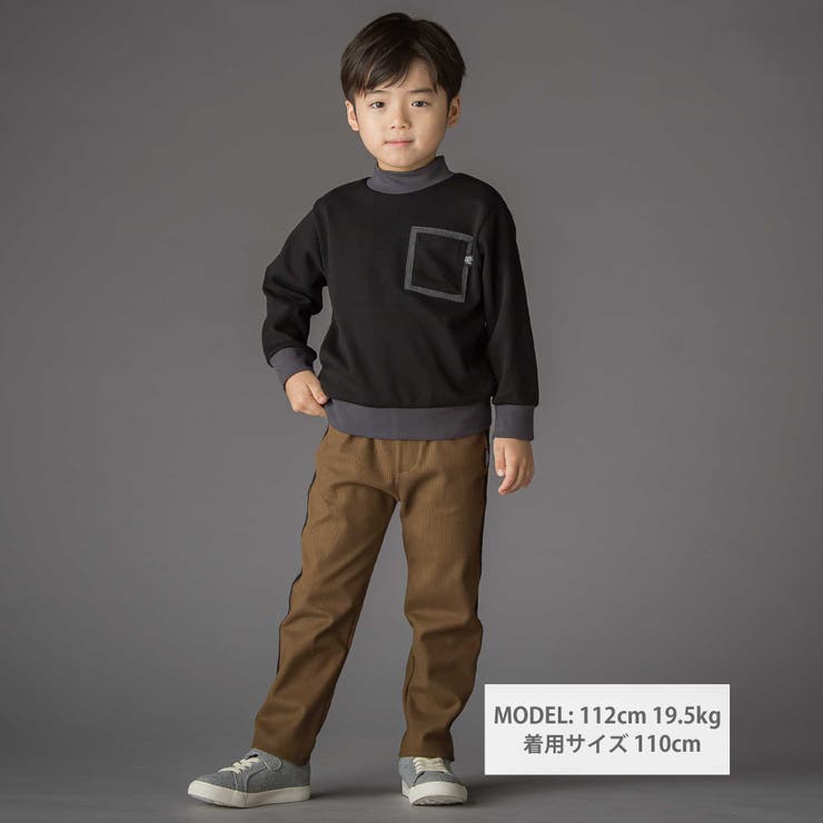 配色モックネックトレーナー(95~150cm) | BeBe Petits Pois Vert | 詳細画像2 