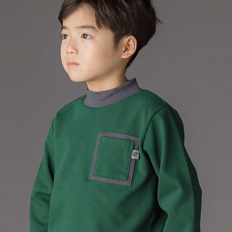 配色モックネックトレーナー(95~150cm) | BeBe Petits Pois Vert | 詳細画像5 