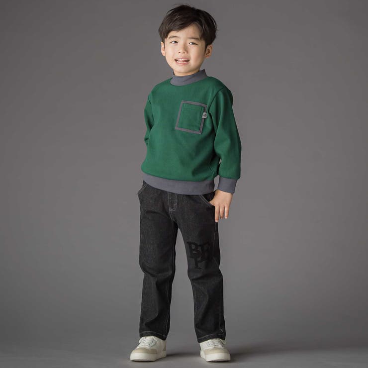 配色モックネックトレーナー(95~150cm) | BeBe Petits Pois Vert | 詳細画像6 