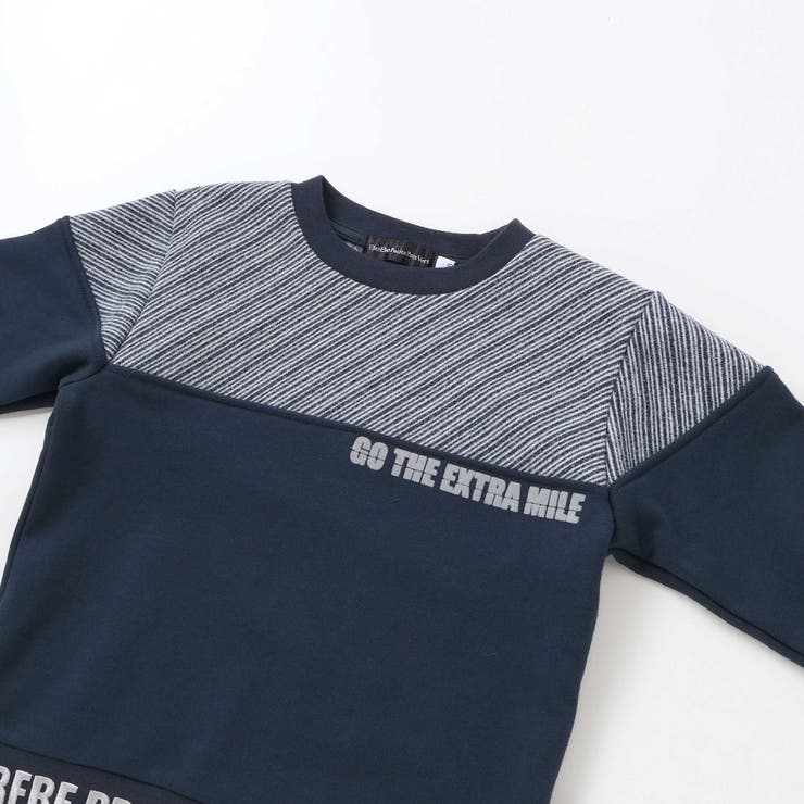 裏毛×斜めジャガード切り替えトレーナー(95~150cm) | BeBe Petits Pois Vert | 詳細画像11 