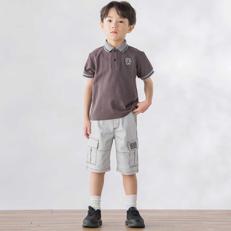 編立リブ鹿の子半袖ポロシャツ(95~150cm) | BeBe Petits Pois Vert | 詳細画像5 