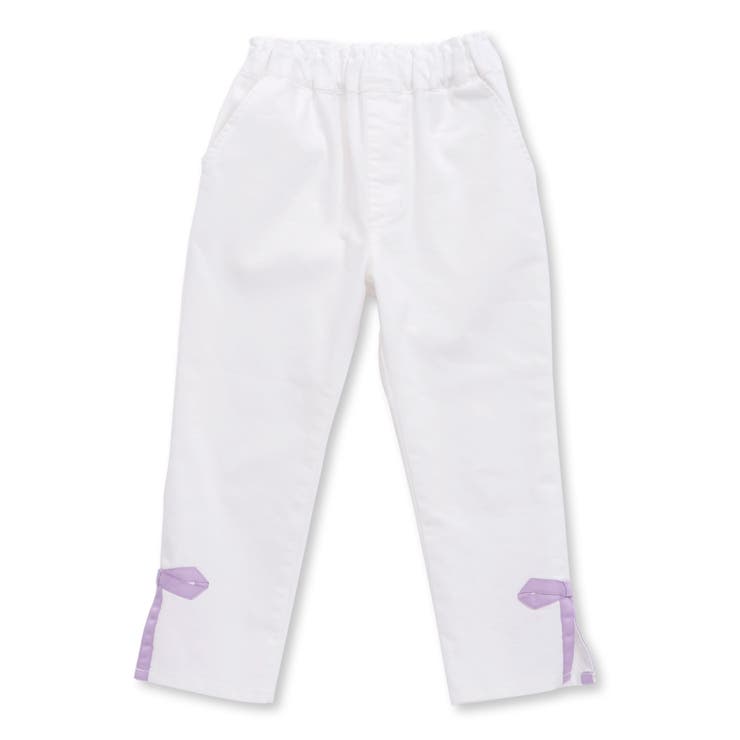 裾リボンスリット入りデニムパンツ(95~160cm) | BeBe Petits Pois Vert | 詳細画像6 