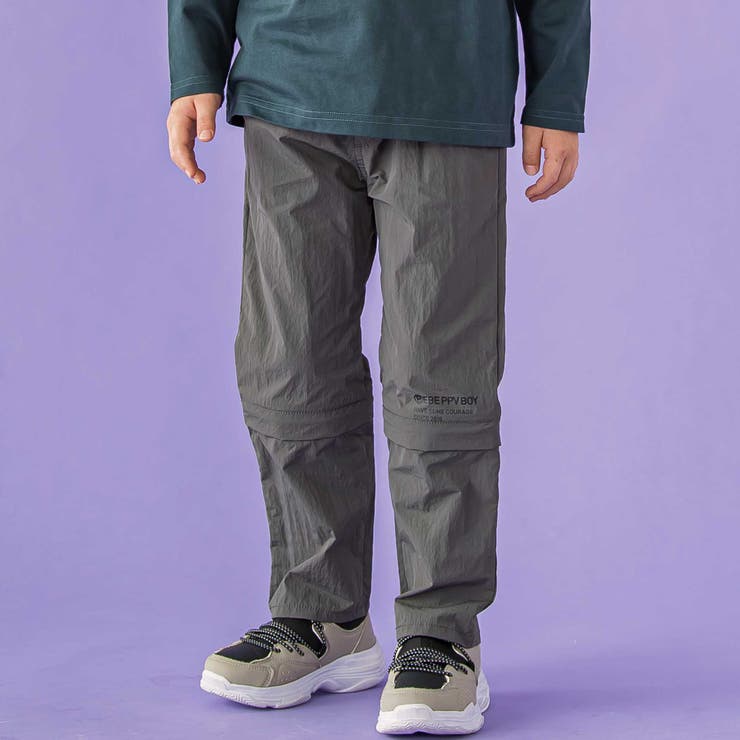 グレー | ２WAY 取り外しタフタパンツ(95~150cm) | BeBe Petits Pois Vert