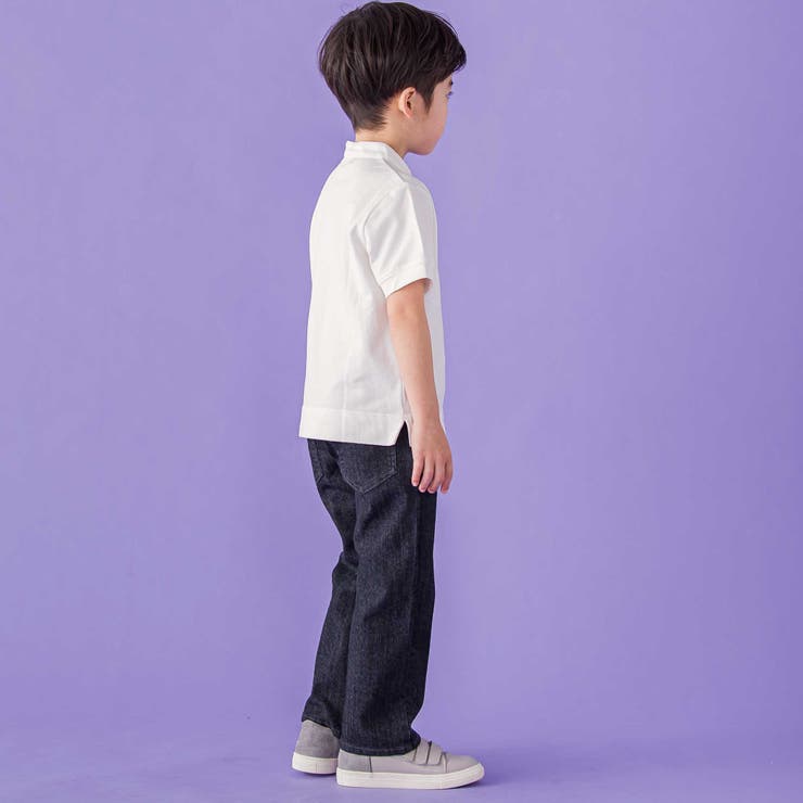 フリンジパッチロゴ入りストレッチデニムパンツ(95~160cm) | BeBe Petits Pois Vert | 詳細画像3 