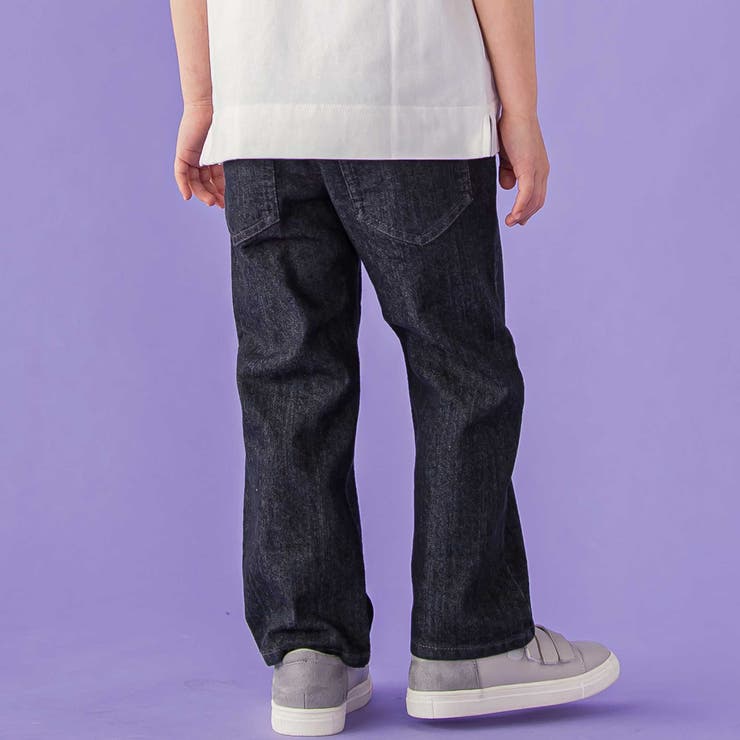 フリンジパッチロゴ入りストレッチデニムパンツ(95~160cm) | BeBe Petits Pois Vert | 詳細画像4 