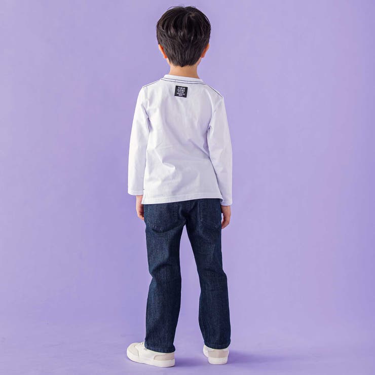 フリンジパッチロゴ入りストレッチデニムパンツ(95~160cm) | BeBe Petits Pois Vert | 詳細画像7 