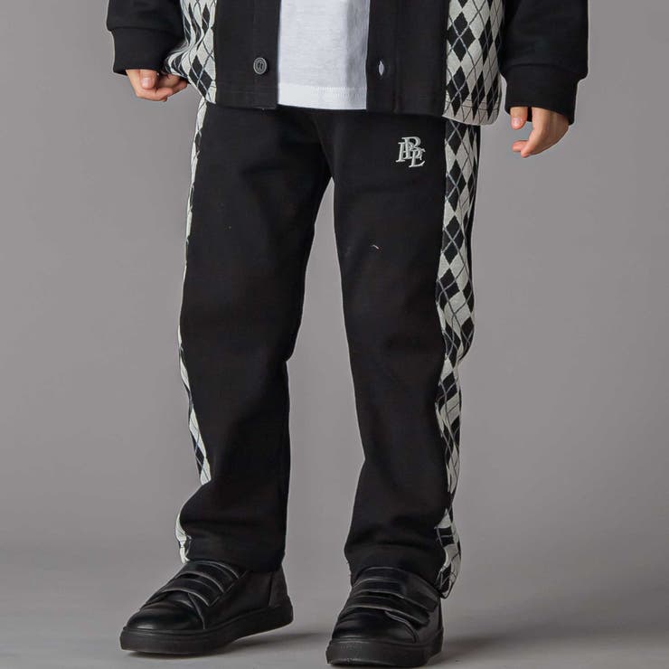 【お揃い】アーガイル+裏毛切り替えパンツ(95~160cm) | BeBe Petits Pois Vert | 詳細画像1 