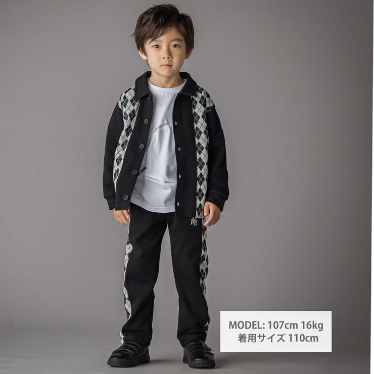 【お揃い】アーガイル+裏毛切り替えパンツ(95~160cm) | BeBe Petits Pois Vert | 詳細画像2 