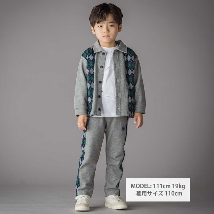 【お揃い】アーガイル+裏毛切り替えパンツ(95~160cm) | BeBe Petits Pois Vert | 詳細画像5 