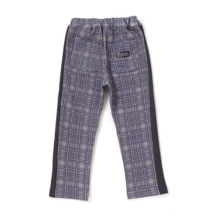 【お揃い】チェック柄裏毛配色切り替えロングパンツ(95~160cm) | BeBe Petits Pois Vert | 詳細画像9 