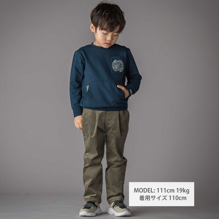 ウエストタブデザインコーデュロイロングパンツ(95~160cm) | BeBe Petits Pois Vert | 詳細画像2 