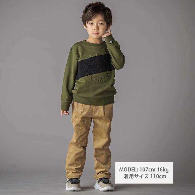 ウエストタブデザインコーデュロイロングパンツ(95~160cm) | BeBe Petits Pois Vert | 詳細画像3 