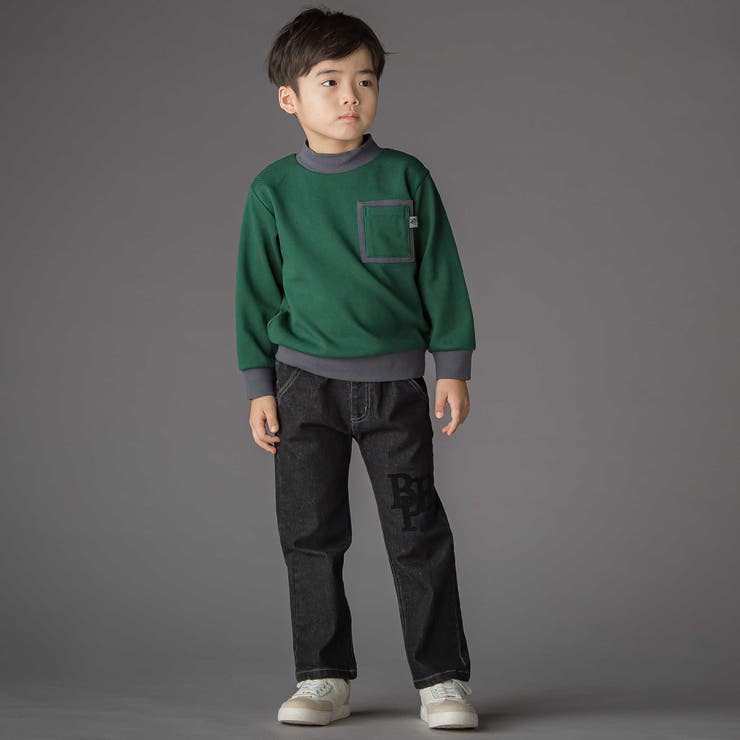 フロッキープリントストレッチロングデニムパンツ(95~160cm) | BeBe Petits Pois Vert | 詳細画像3 