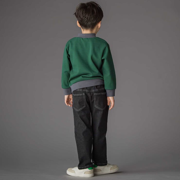 フロッキープリントストレッチロングデニムパンツ(95~160cm) | BeBe Petits Pois Vert | 詳細画像4 