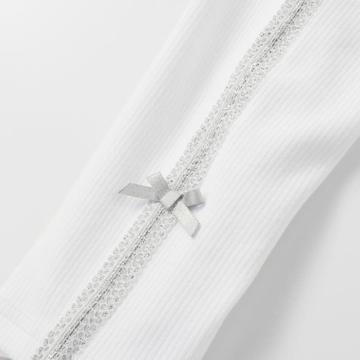 【お揃い】サイドリボンレースリブレギンス(95~150cm) | BeBe Petits Pois Vert | 詳細画像13 