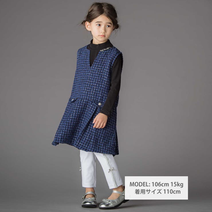 【お揃い】サイドリボンレースリブレギンス(95~150cm) | BeBe Petits Pois Vert | 詳細画像2 