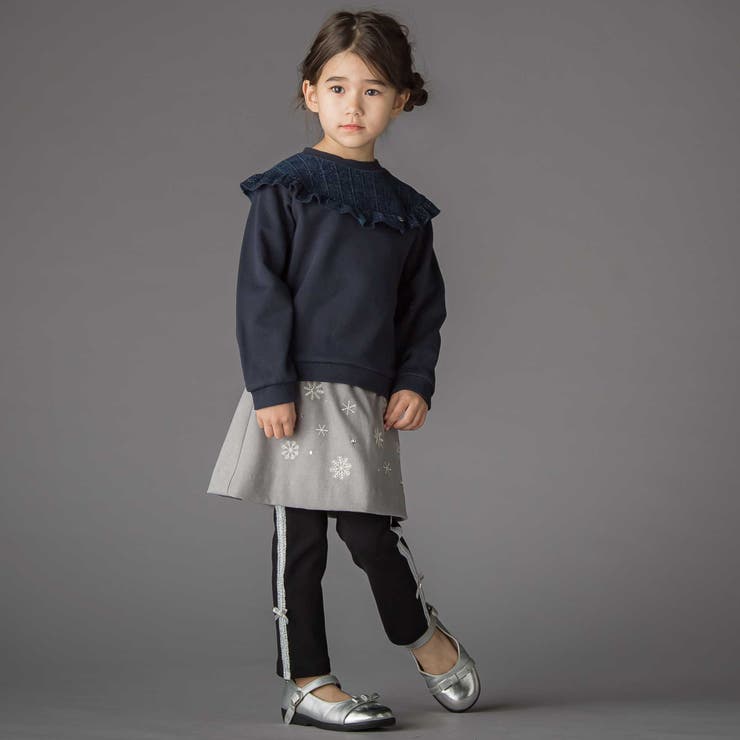 【お揃い】サイドリボンレースリブレギンス(95~150cm) | BeBe Petits Pois Vert | 詳細画像4 