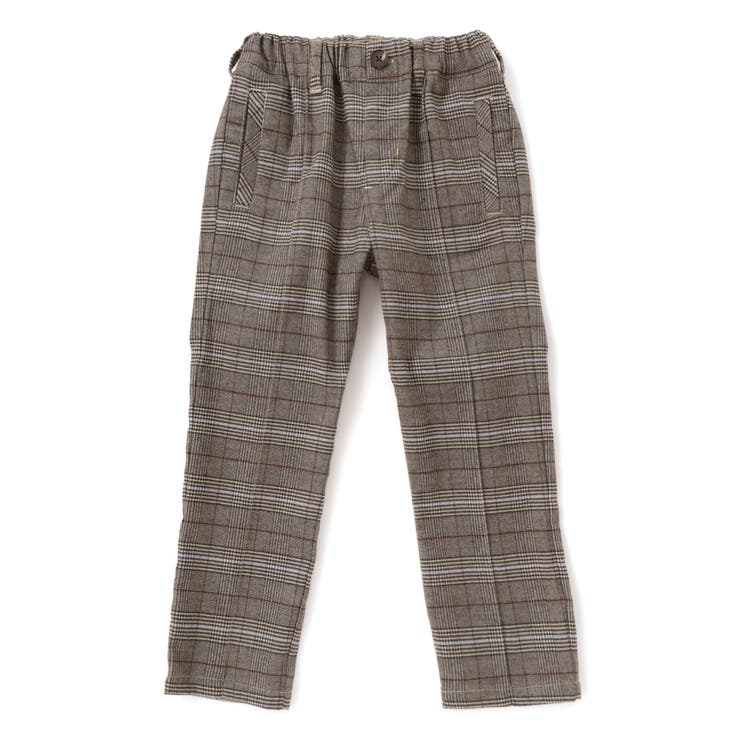 ブラウン系 | グレンチェック起毛ストレートパンツ(95~150cm) | BeBe Petits Pois Vert