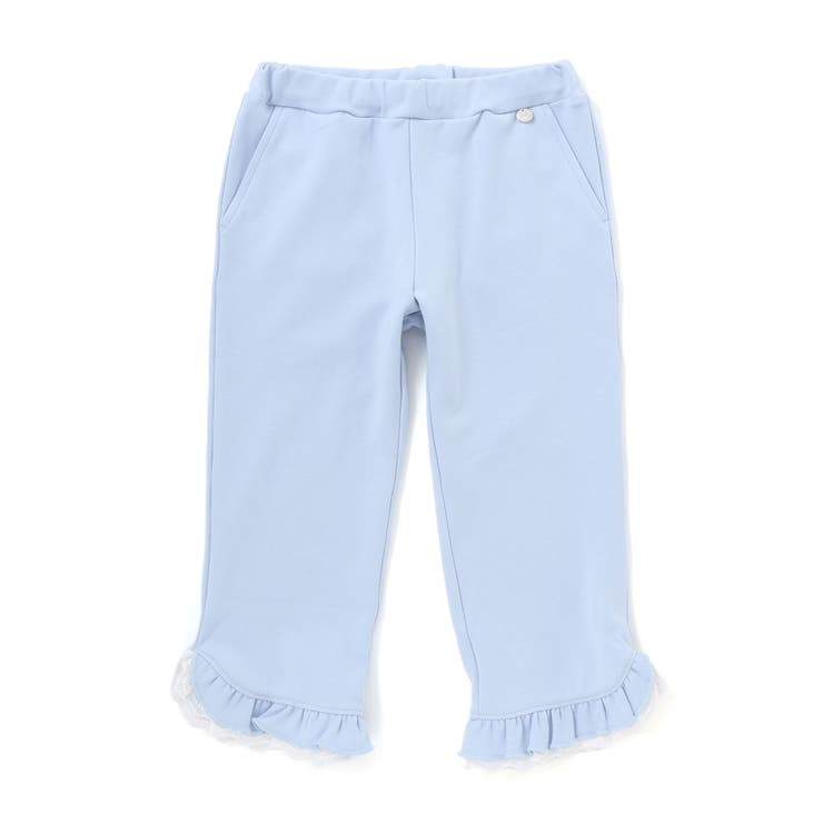 ブルー | 裾フリルカットソー7分丈パンツ(95~150cm) | BeBe Petits Pois Vert