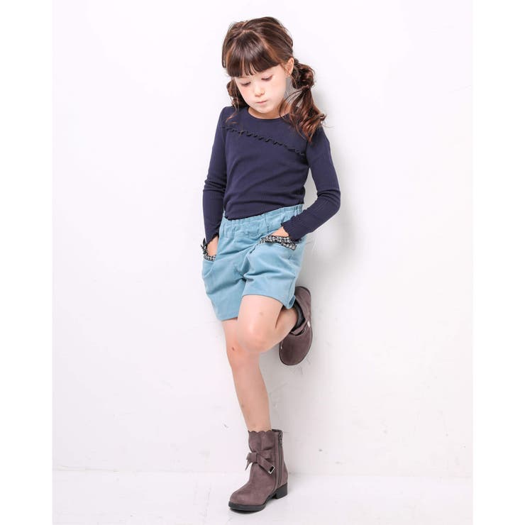 コールテン リボン付き ショートパンツ(95~150cm) | BeBe Petits Pois Vert | 詳細画像4 