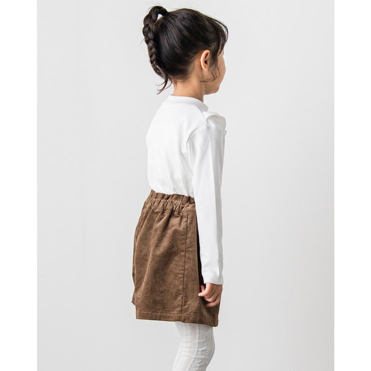 コーデュロイ ラップスカート 風 ショートパンツ (95~150cm) | BeBe Petits Pois Vert | 詳細画像4 