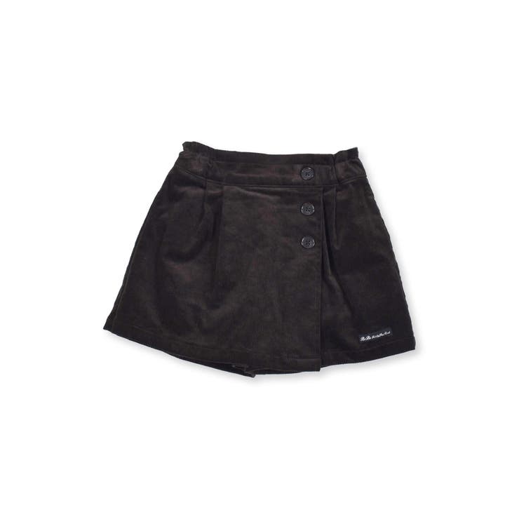 ブラック | コーデュロイ ラップスカート 風 ショートパンツ (95~150cm) | BeBe Petits Pois Vert