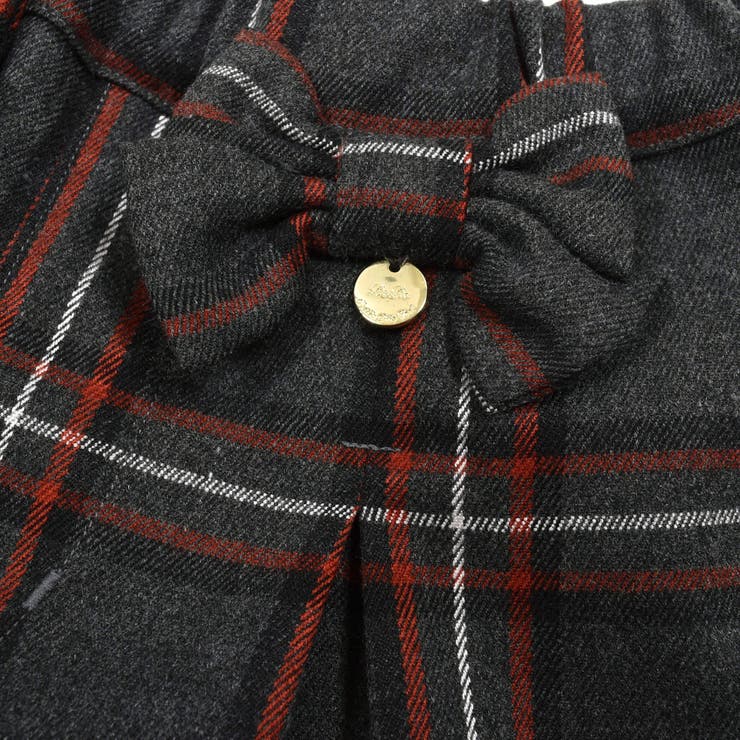 【お揃い】チェック柄リボンキュロットパンツ(95~150cm) | BeBe Petits Pois Vert | 詳細画像9 