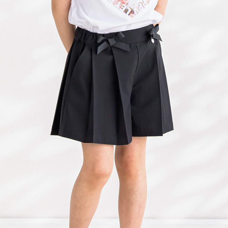 ブラック | ダンボールニットキュロットパンツ(95~150cm) | BeBe Petits Pois Vert