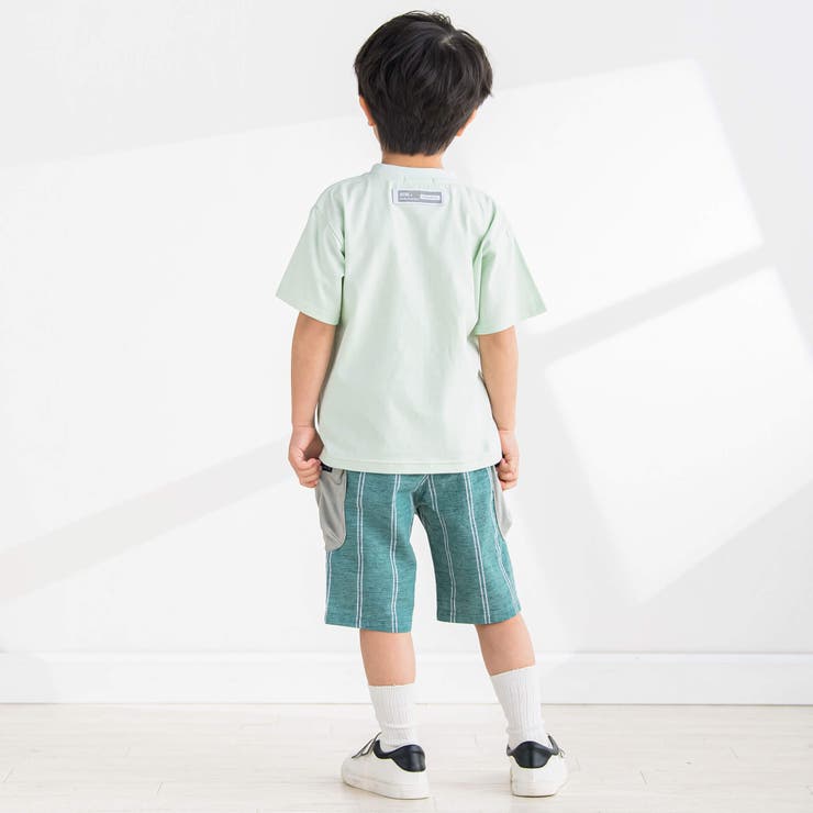 ストライプダンガリーハーフパンツ(95~150cm) | BeBe Petits Pois Vert | 詳細画像3 