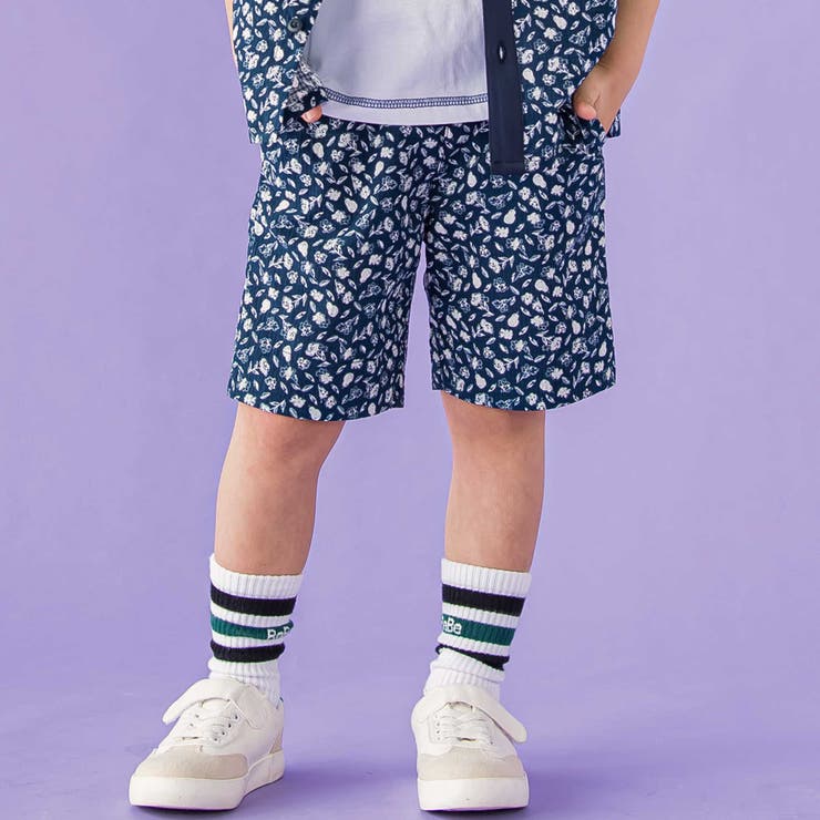 【お揃い】ボタニカル柄クライムハーフパンツ(95~150cm) | BeBe Petits Pois Vert | 詳細画像1 