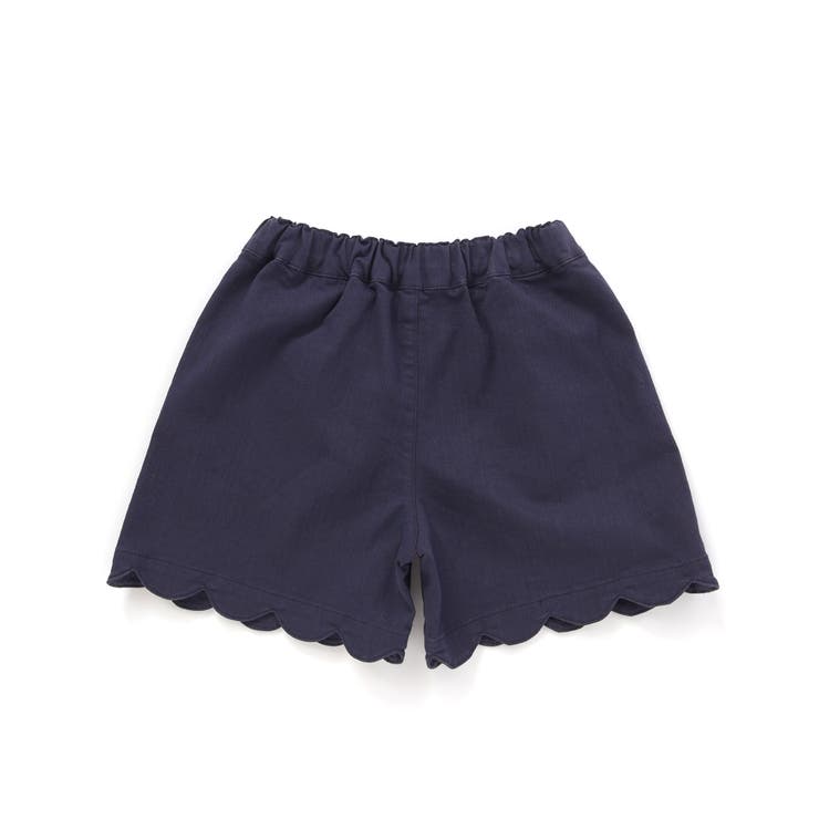 裾スカラップカラーデニムショートパンツ(95~160cm)[品番