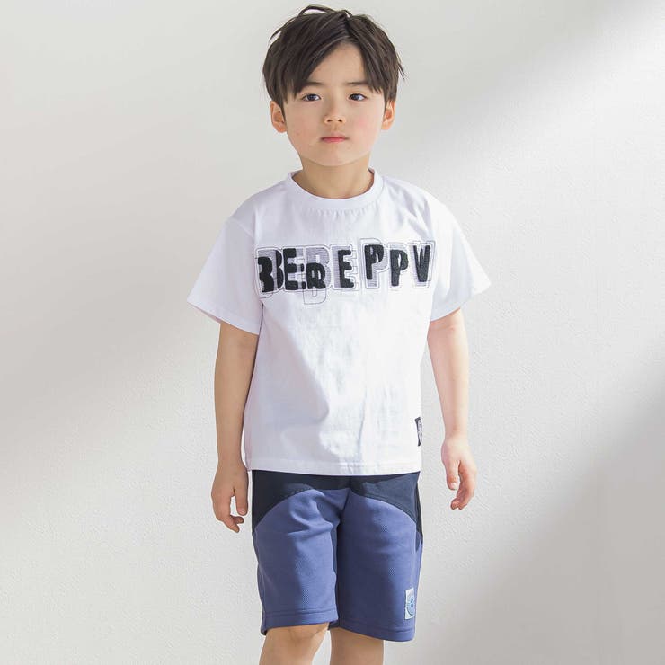 斜めカットソー布帛切り替え5分丈パンツ(95~160cm) | BeBe Petits Pois Vert | 詳細画像4 